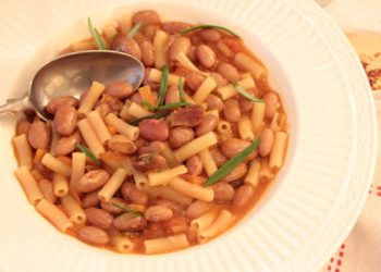 Impiattamento finale: pasta e fagioli_